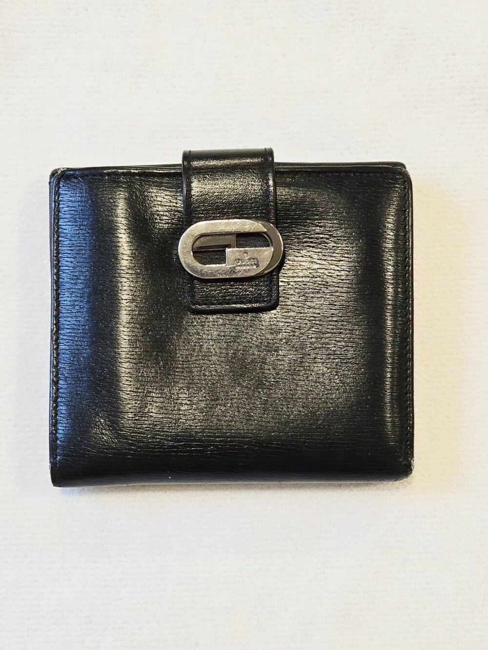 Gucci Black Leather Wallet with Silver G Buckle With Box - Picture 3 of 16